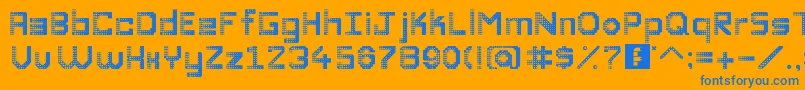 Weitere Informationen zur DiscoDivaaaaaaaa-Schriftart DiscoDivaaaaaaaa-Schriftart – Blaue Schriften auf orangefarbenem Hintergrund