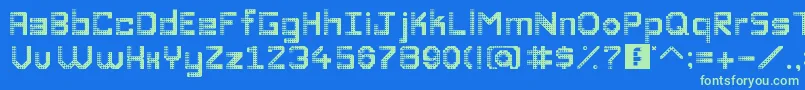 DiscoDivaaaaaaaa Font – Green Fonts on Blue Background