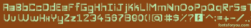 Шрифт DiscoDivaaaaaaaa – зелёные шрифты на коричневом фоне