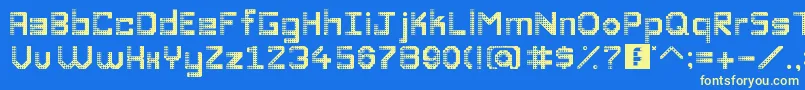 DiscoDivaaaaaaaa Font – Yellow Fonts on Blue Background