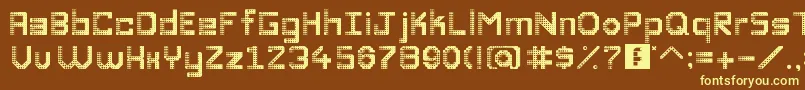 DiscoDivaaaaaaaa-fontti – keltaiset fontit ruskealla taustalla