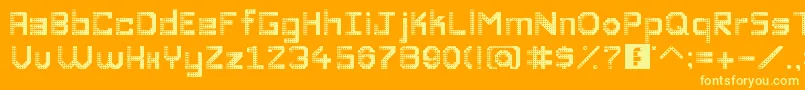 DiscoDivaaaaaaaa-fontti – keltaiset fontit oranssilla taustalla