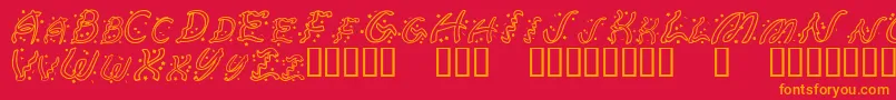 RubanExtravaganza Font – Orange Fonts on Red Background