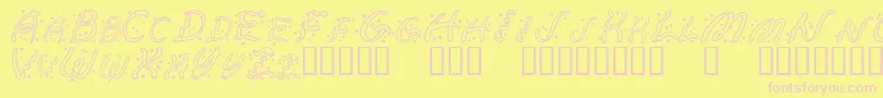 RubanExtravaganza Font – Pink Fonts on Yellow Background