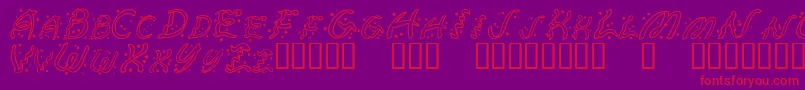 RubanExtravaganza-Schriftart – Rote Schriften auf violettem Hintergrund