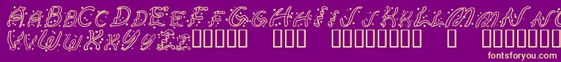 RubanExtravaganza Font – Yellow Fonts on Purple Background