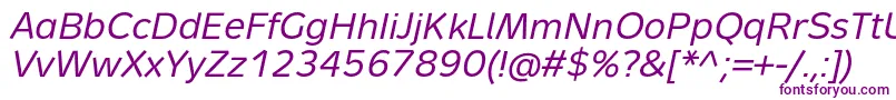 MetronTextProItalic Font – Purple Fonts on White Background