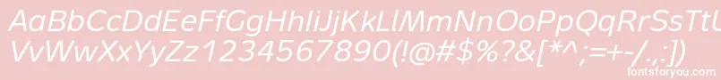 MetronTextProItalic Font – White Fonts on Pink Background