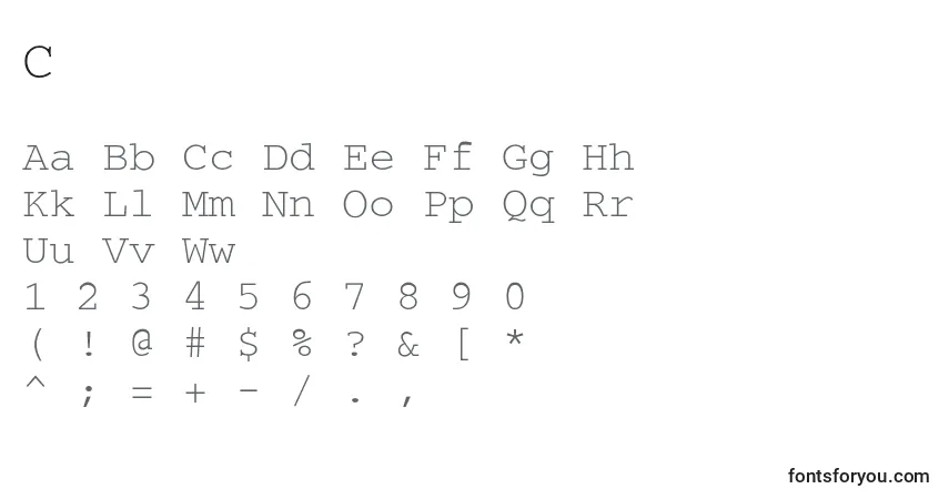 Fuente CourierA - alfabeto, números, caracteres especiales