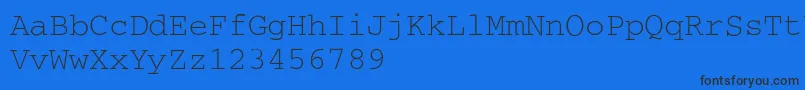 Czcionka CourierA – czarne czcionki na niebieskim tle