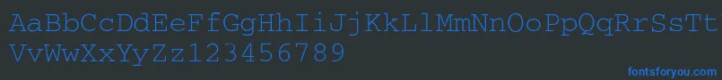 Fonte CourierA – fontes azuis em um fundo preto