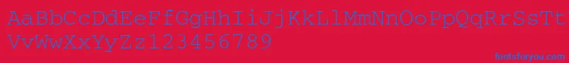 CourierA-fontti – siniset fontit punaisella taustalla
