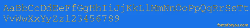 CourierA Font – Orange Fonts on Blue Background