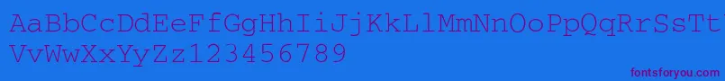 Czcionka CourierA – fioletowe czcionki na niebieskim tle