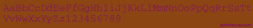 Czcionka CourierA – fioletowe czcionki na brązowym tle