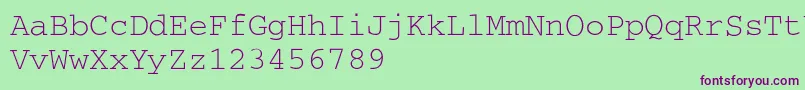 Шрифт CourierA – фиолетовые шрифты на зелёном фоне