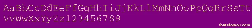 Fonte CourierA – fontes amarelas em um fundo roxo
