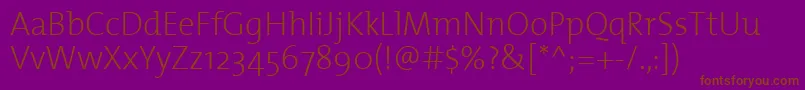 ThemixextralightPlain Font – Brown Fonts on Purple Background