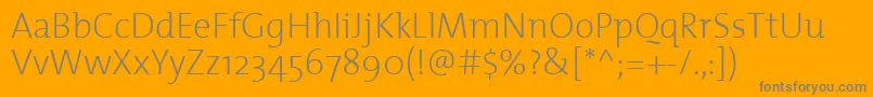 フォントThemixextralightPlain – オレンジの背景に灰色の文字
