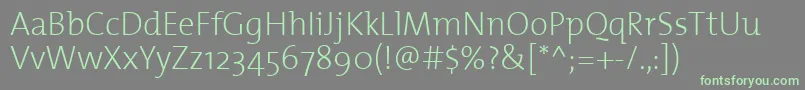 ThemixextralightPlain Font – Green Fonts on Gray Background