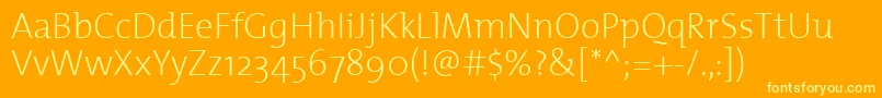 ThemixextralightPlain Font – Yellow Fonts on Orange Background