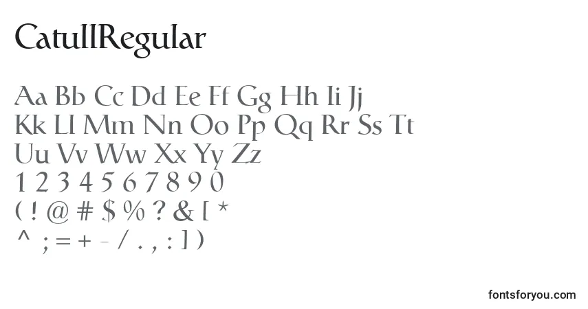 Шрифт CatullRegular – алфавит, цифры, специальные символы