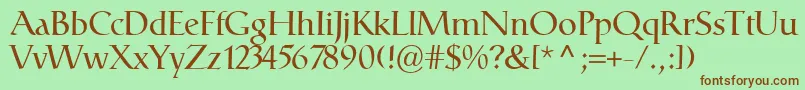 CatullRegular Font – Brown Fonts on Green Background