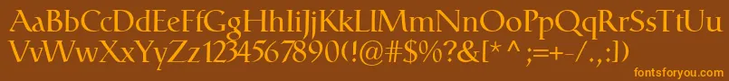 CatullRegular Font – Orange Fonts on Brown Background