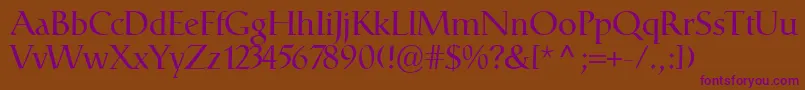 CatullRegular Font – Purple Fonts on Brown Background