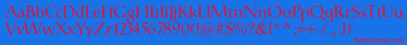 CatullRegular Font – Red Fonts on Blue Background