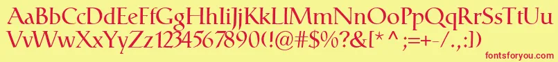 CatullRegular Font – Red Fonts on Yellow Background