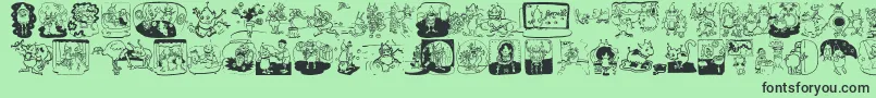 Newaliens Font – Black Fonts on Green Background