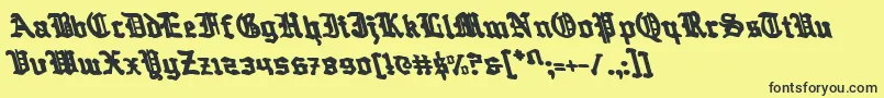 QuestKnightLeftalic Font – Black Fonts on Yellow Background