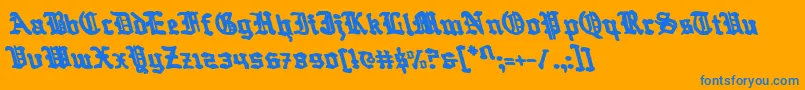 QuestKnightLeftalic Font – Blue Fonts on Orange Background