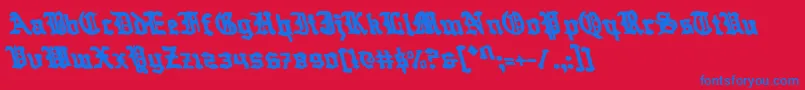 QuestKnightLeftalic Font – Blue Fonts on Red Background