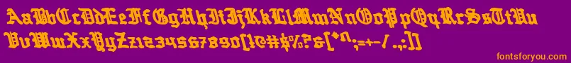 QuestKnightLeftalic Font – Orange Fonts on Purple Background