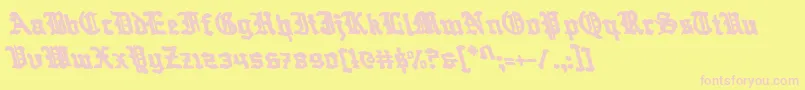 QuestKnightLeftalic Font – Pink Fonts on Yellow Background