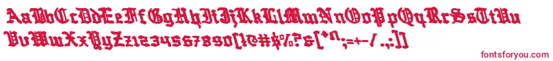 フォントQuestKnightLeftalic – 白い背景に赤い文字