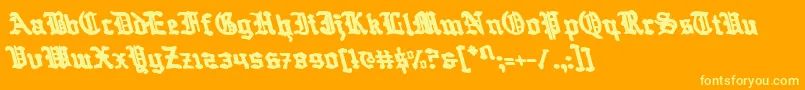 QuestKnightLeftalic Font – Yellow Fonts on Orange Background