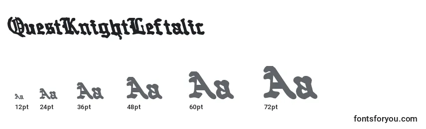 QuestKnightLeftalic Font Sizes