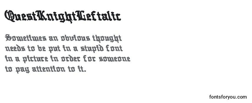 QuestKnightLeftalic Font