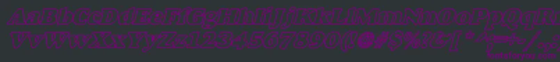 AlfredoHeavyHollowWideBoldItalic Font – Purple Fonts on Black Background