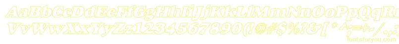 フォントAlfredoHeavyHollowWideBoldItalic – 黄色のフォント