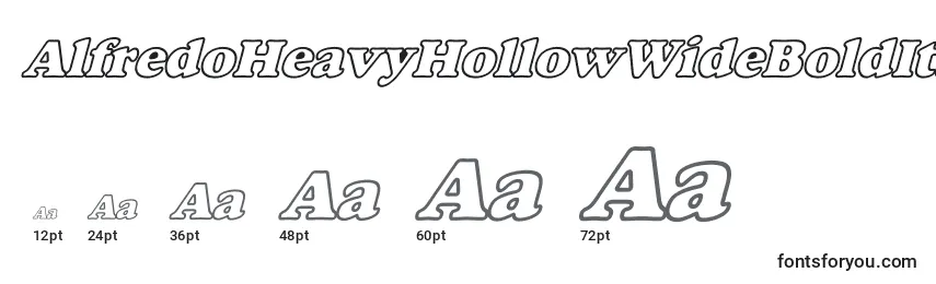 AlfredoHeavyHollowWideBoldItalic Font Sizes
