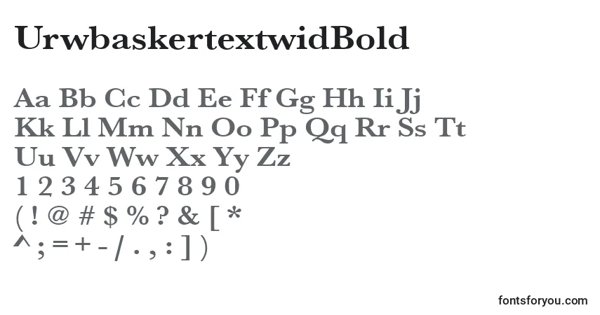 A fonte UrwbaskertextwidBold – alfabeto, números, caracteres especiais
