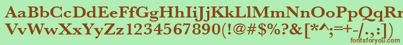 UrwbaskertextwidBold Font – Brown Fonts on Green Background