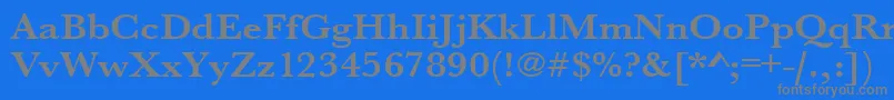 UrwbaskertextwidBold Font – Gray Fonts on Blue Background