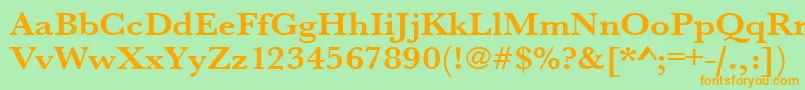 UrwbaskertextwidBold Font – Orange Fonts on Green Background