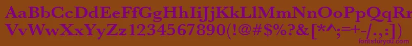 UrwbaskertextwidBold Font – Purple Fonts on Brown Background