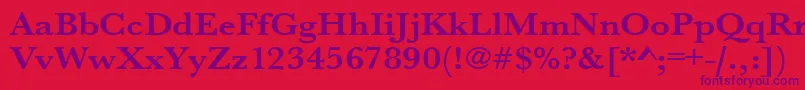 UrwbaskertextwidBold Font – Purple Fonts on Red Background